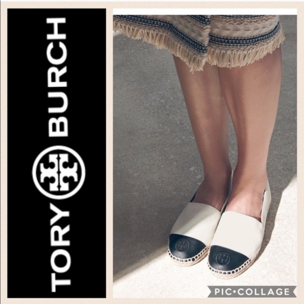 Tory Burch Colorblock Cap Toe Espadrille Flat